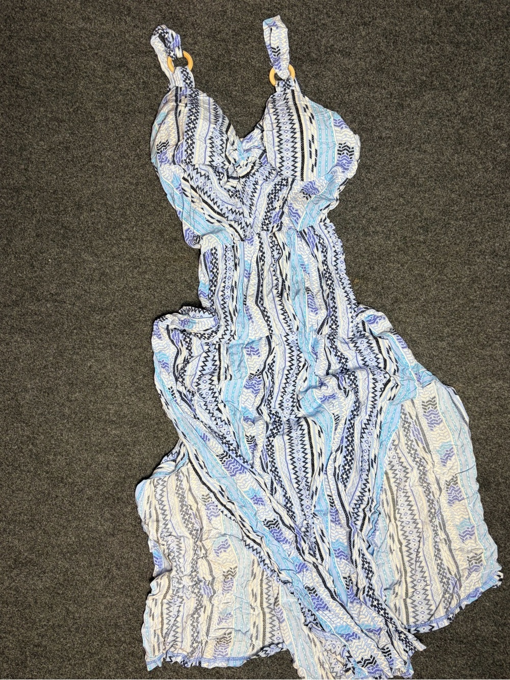 Blue & White Patterned Women’s Maxi Dress